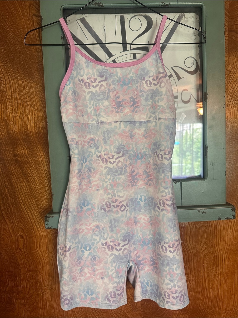 Cat & Jack Pastel Leopard Print Girls' Romper - Pink Trim